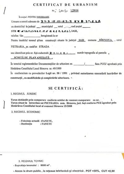 Teren Construcții intravilan de 8000 mp, în Pietrăria