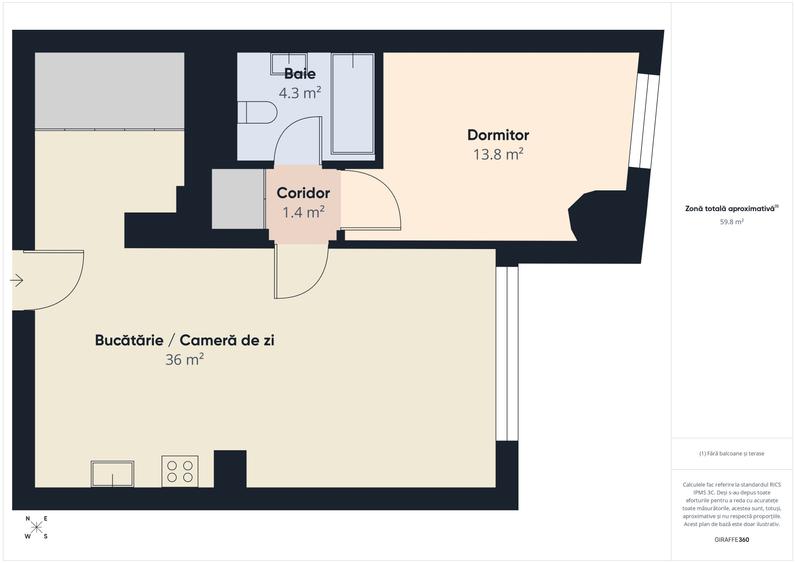 Apartament cu 2 camere semidecomandat în Grivița