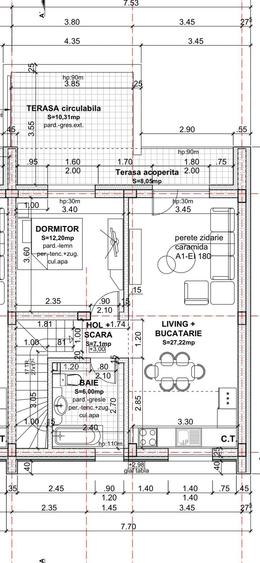 Apartament cu 2 camere si TERASA MARE, etaj 1 - 15 min' distanta de Piata Luica - 4