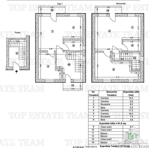 Apartament cu 4 camere în Central