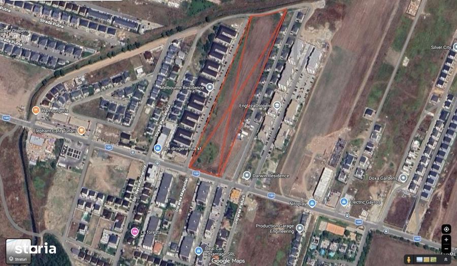 Teren 22.000 mp Tunari Otopeni Deschidere , d= 40 ml, Str. 1 Decem - 4