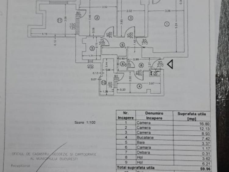 Apartament cu 3 camere decomandat în Obor