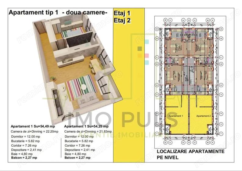 Apartament cu 2 camere în Sânandrei