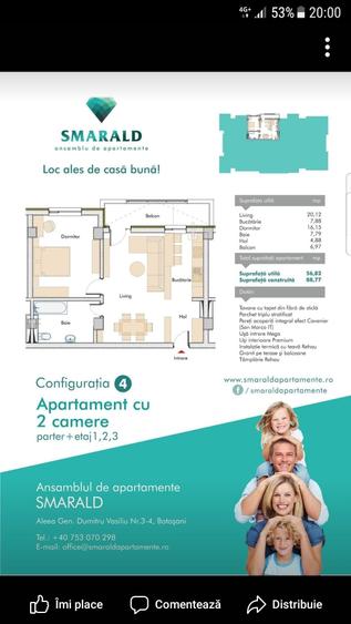 Apartament cu 2 camere decomandat în Exterior Vest