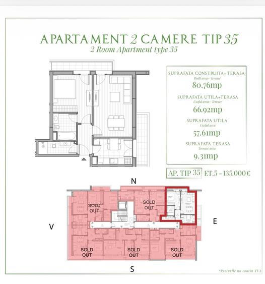 Apartament cu 2 camere decomandat, mobilat în Băneasa
