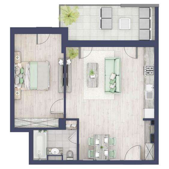 Apartament cu 2 camere în Turnișor
