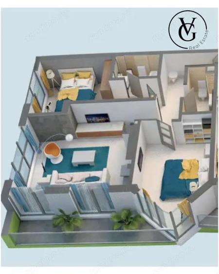 Apartament cu 3 camere decomandat în Nord