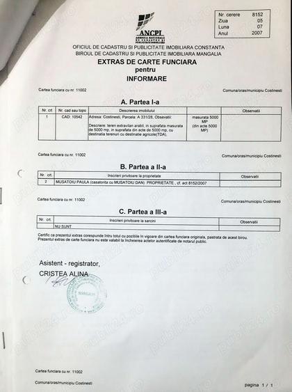 Teren de 5000 mp, în Central