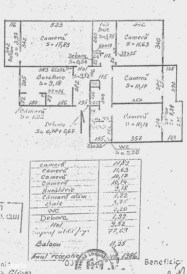 Apartament cu 4 camere decomandat în Central
