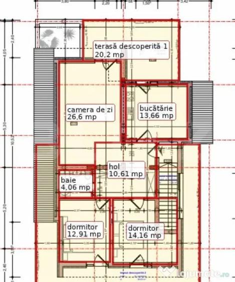 Apartament cu 3 camere, bucatarie inchisa ?i terasa ma - 1