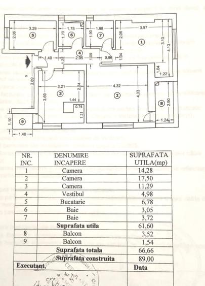 Apartament cu 3 camere decomandat în Jiului