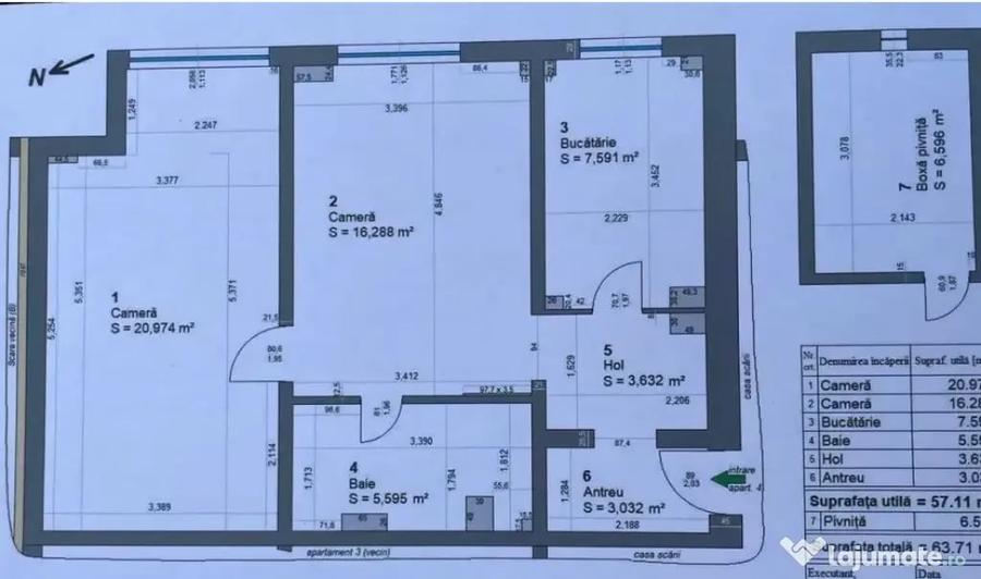 Apartament cu 2 camere semidecomandat în Scriitorilor