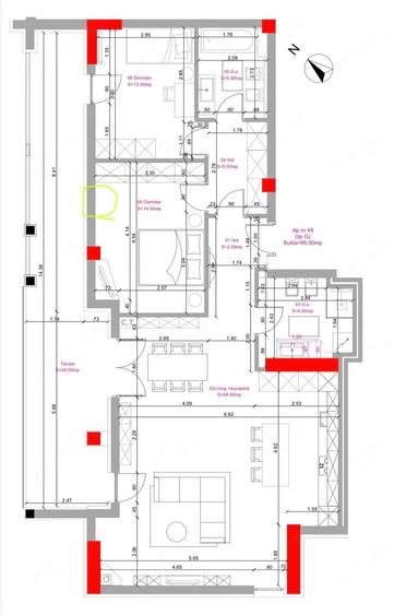 Apartament cu 3 camere în Central