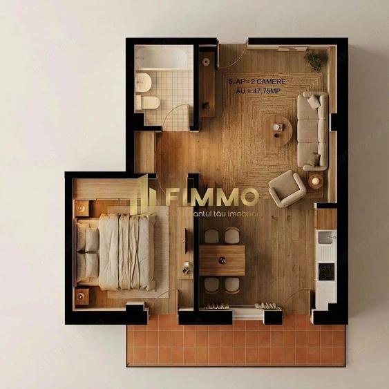 Apartament 2 cam | 48mp | Bloc Nou | Burdujeni | ID:1923 - 1