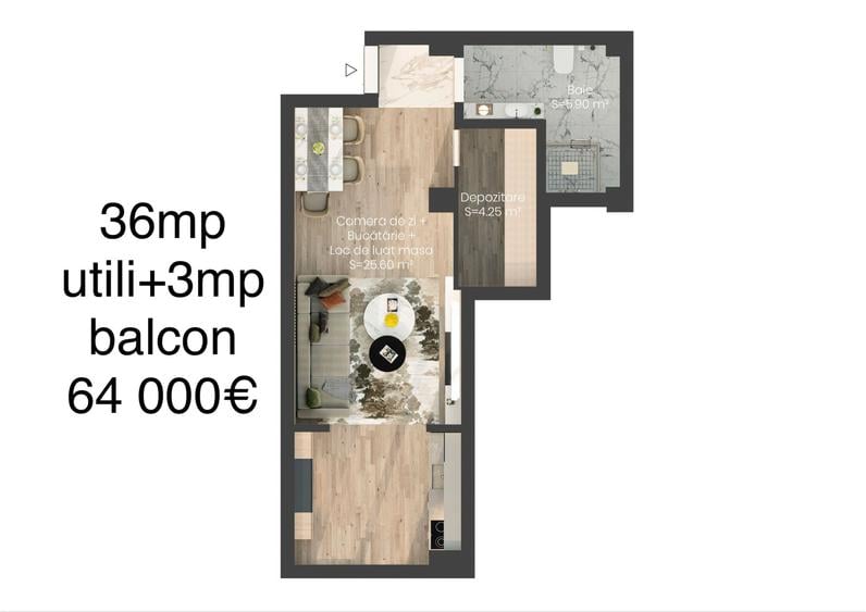 Garsonieră semidecomandată în Păcurari