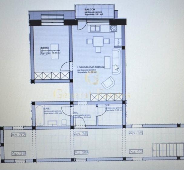Apartament cu 2 camere în Sânpetru