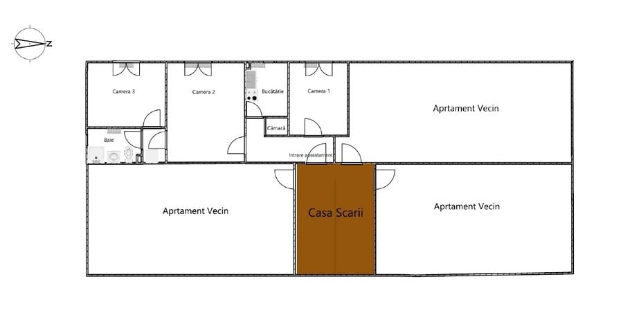 Apartament cu 3 camere în Cetate