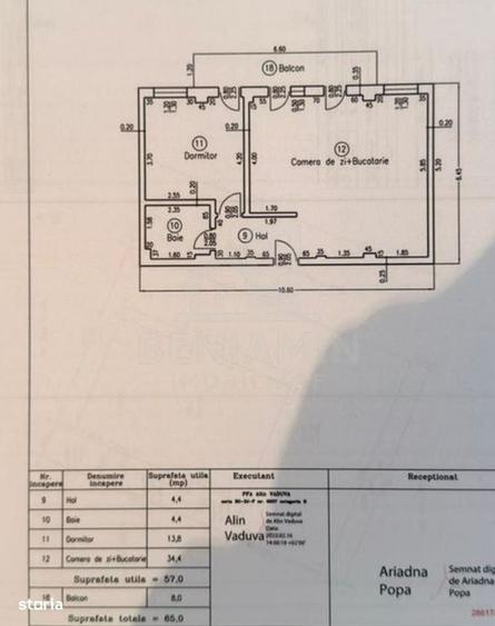 Apartament cu 2 camere semidecomandat în Central
