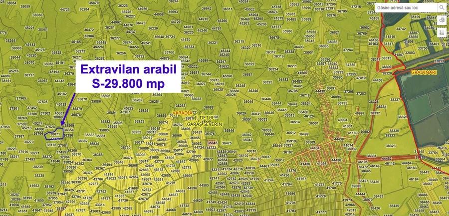 Teren agricol extravilan de 29800 mp, în Vărădia