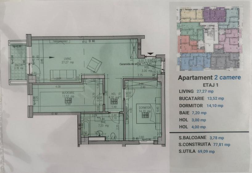 Apartament cu 2 camere în Sisești