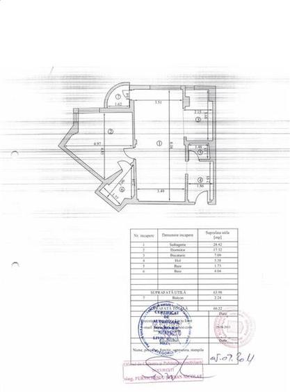Apartament 2 camere, etajul 2/3, zona Dacia - 7