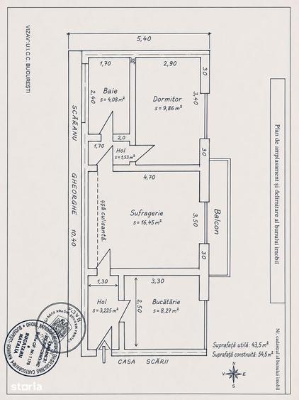 Apartament cu 2 camere semidecomandat în Republicii