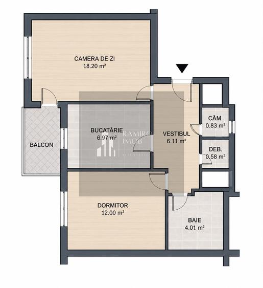 Apartament cu 2 camere decomandat în Giurgiului