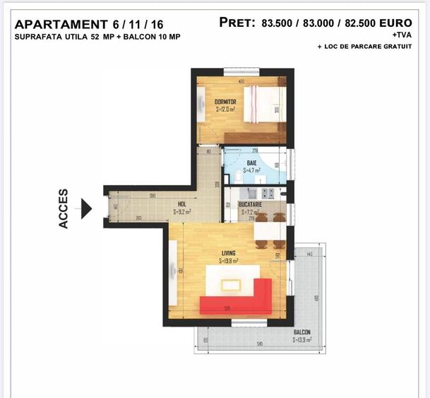 COMISION 0 | Apartament 2 camere + loc parcare cadastrat | Diamantului - 3