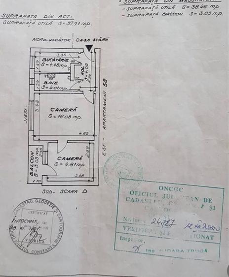 Apartament cu 2 camere semidecomandat în Central