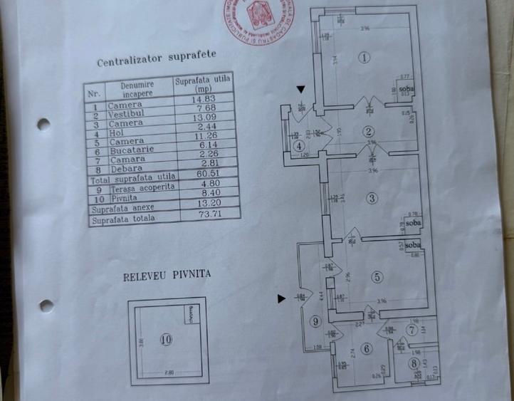 Casă cu 3 camere cu Canalizare în Andronache