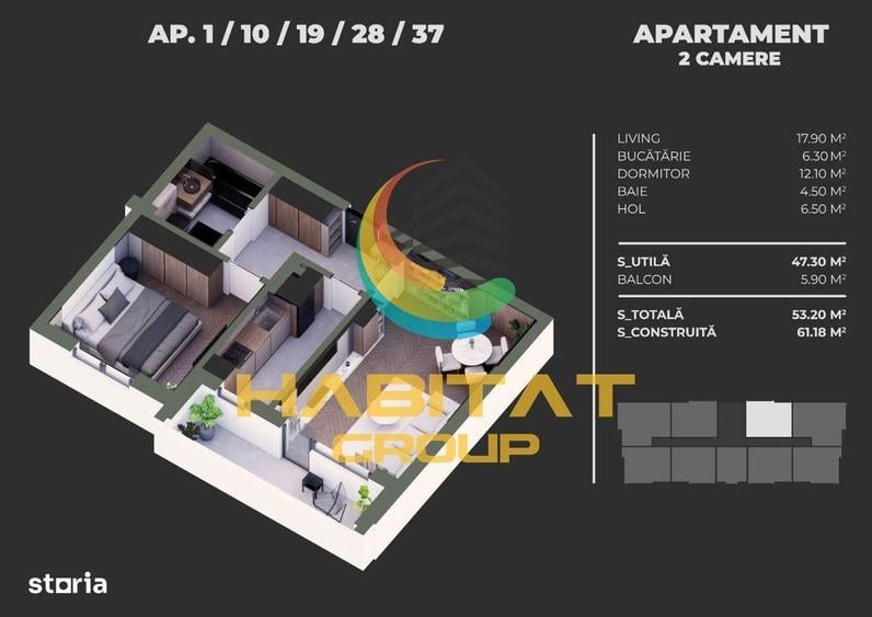 Apartament cu 2 camere decomandat în Progresul