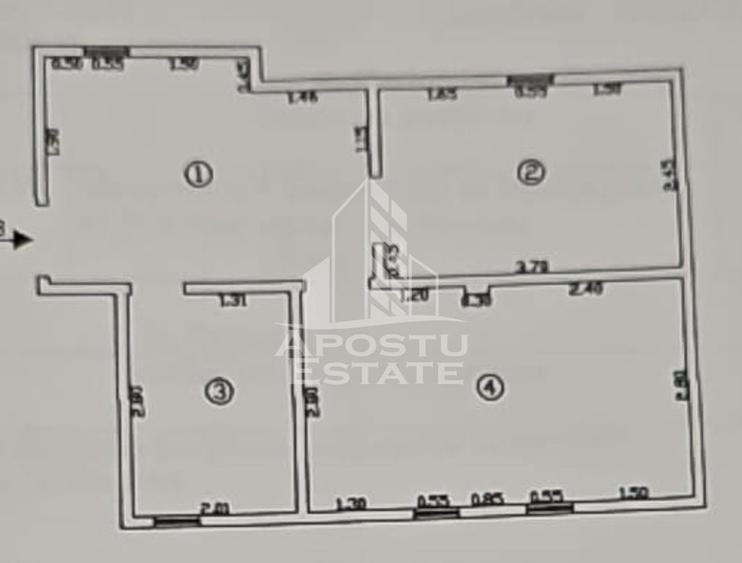 Apartament cu 2 camere decomandat, mobilat în Freidorf