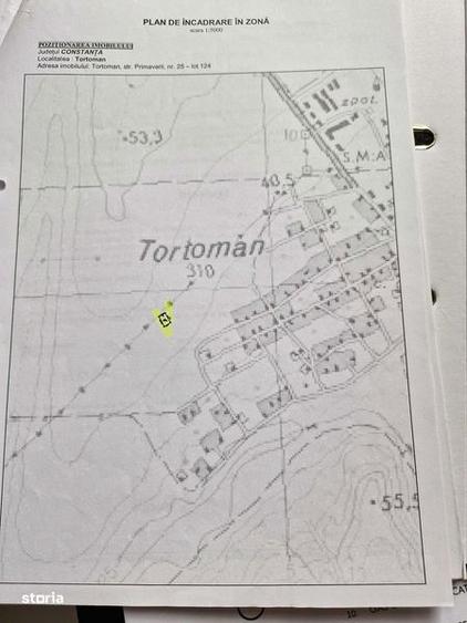 Teren de 992 mp, în Tortoman
