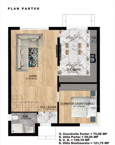 Bragadiru, vila individuala P+1 cu 5 camere si 4 bai, comision 0 - 8