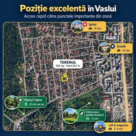 Teren de 502 mp, în Spital