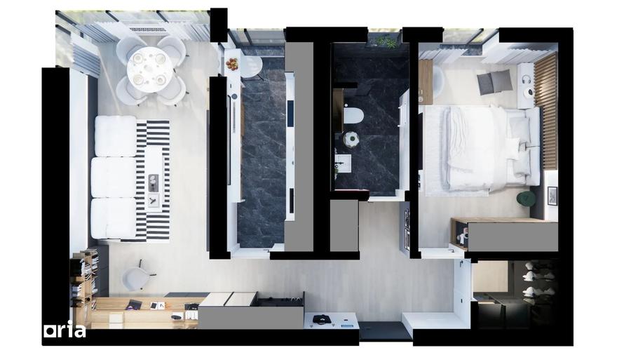 Apartament cu 2 camere în Chiajna