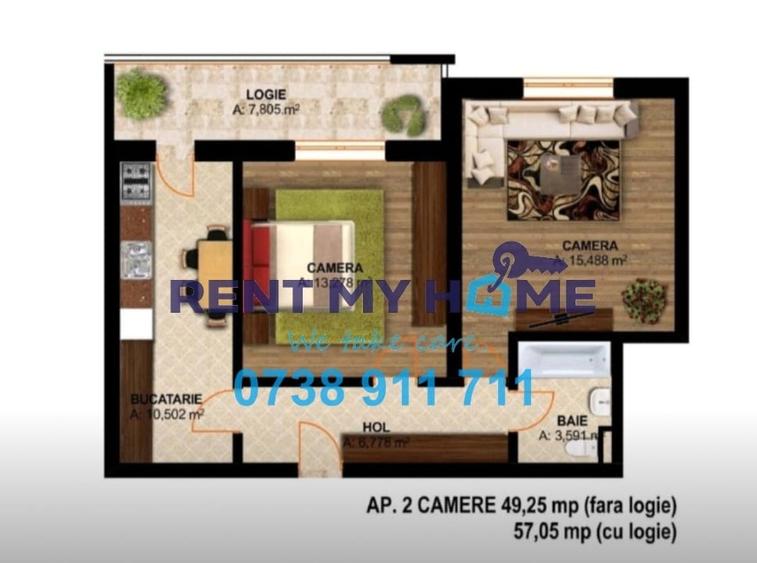 Apartament cu 2 camere de închiriat – Pallady - loc parcare inclus - 8