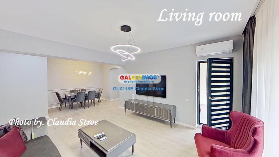 Apartament cu 3 camere semidecomandat, mobilat în Pipera