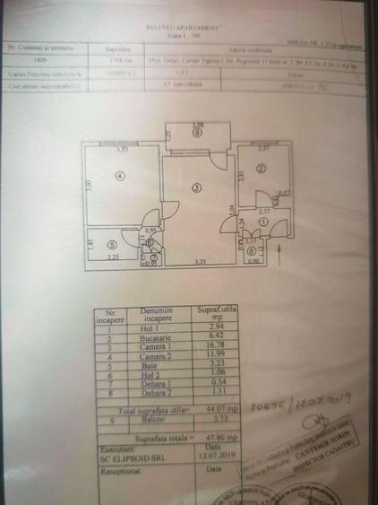 Vand Apartament semidecomandat 2 camere, Tiglina 1, Etaj 1, Bloc E1, 48mp - 1