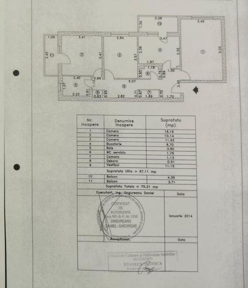 Apartament cu 3 camere decomandat în Crângași