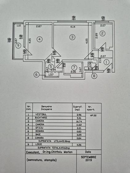 Apartament cu 2 camere semidecomandat, mobilat în Domenii