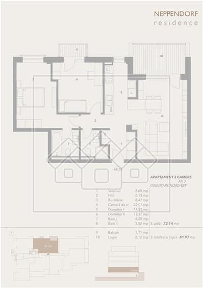 Apartament 3 camere, 2 balcoane, bloc nou, lift, boxa la subsol - 5