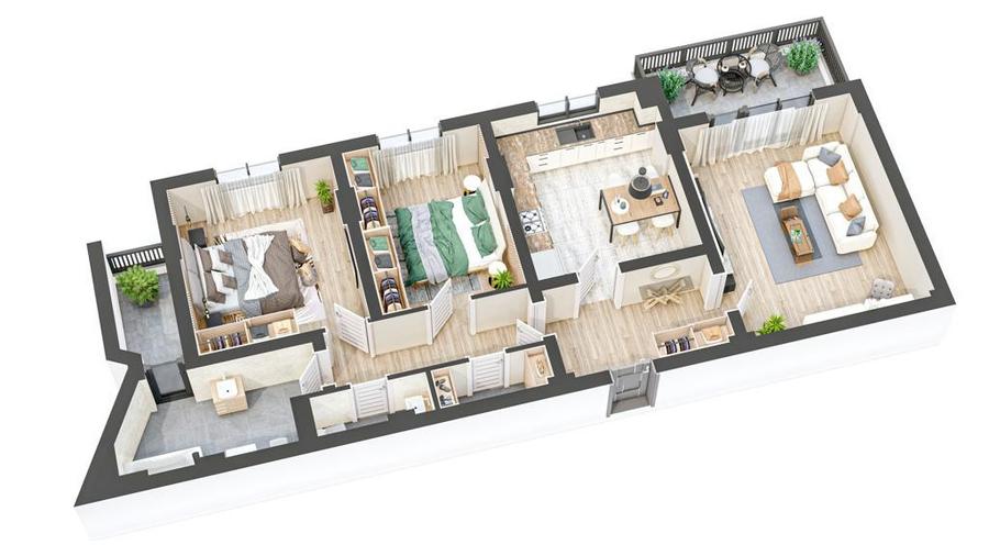 Apartament cu 3 camere în Hipodrom 4