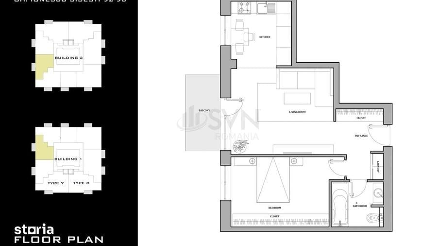 Apartament cu 2 camere, mobilat în Nord