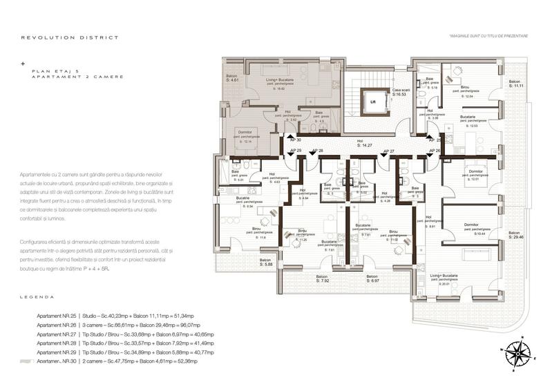 Apartament cu 3 camere în Republicii