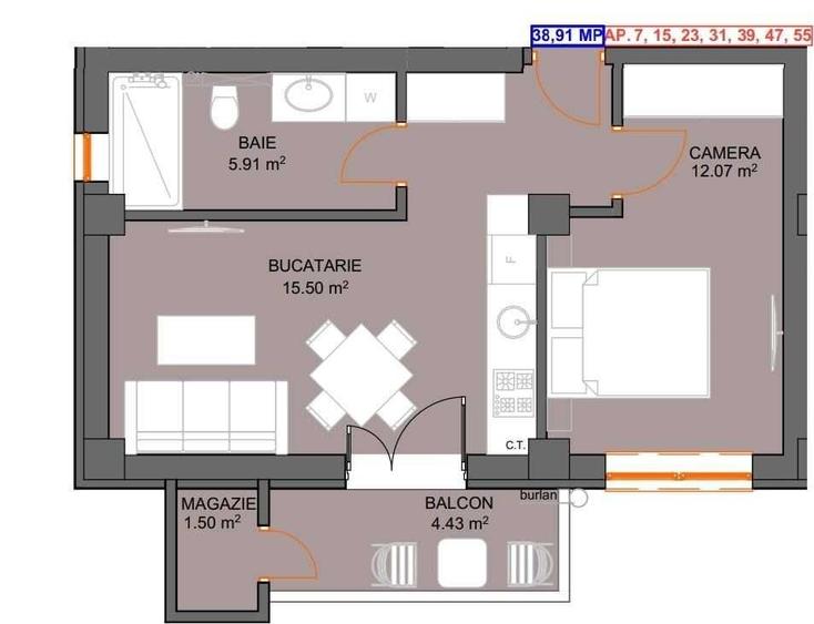Apartament decomandat în Central