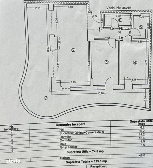 Apartament cu 3 camere în Central