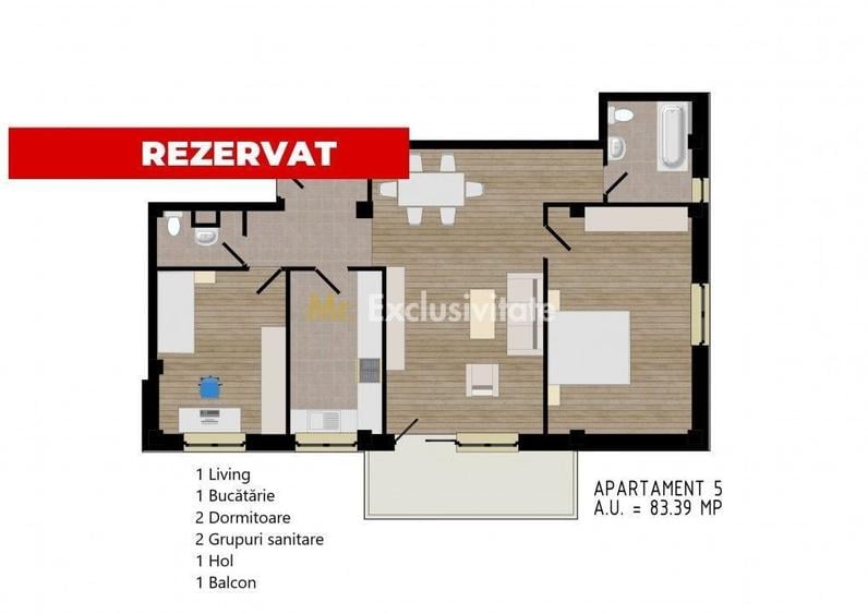 Apartament cu 2 camere în Central
