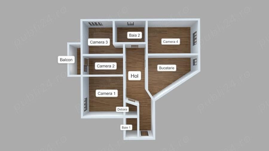 Apartament cu 4 camere decomandat în Ultracentral