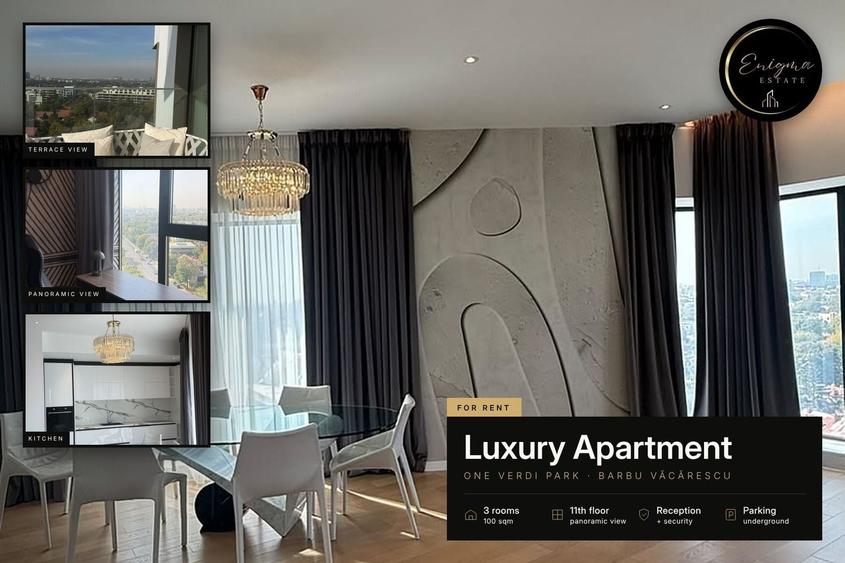 Apartament cu 3 camere, mobilat în Barbu Văcărescu